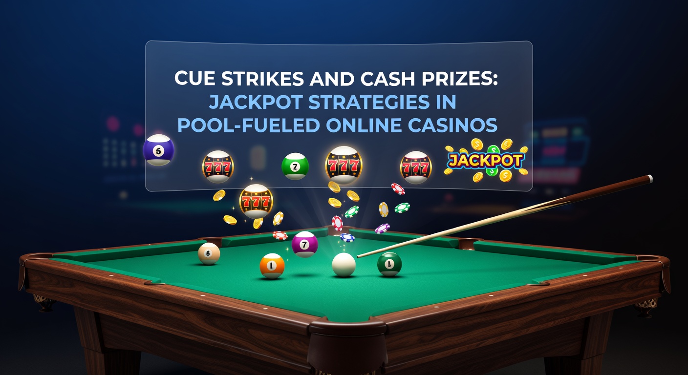 Ein dynamisches Billard-Spiel mit leuchtenden Jackpot-Anzeigen in einem Online-Casino-Ambiente, das Stoßtreffer und wachsende Preise symbolisiert