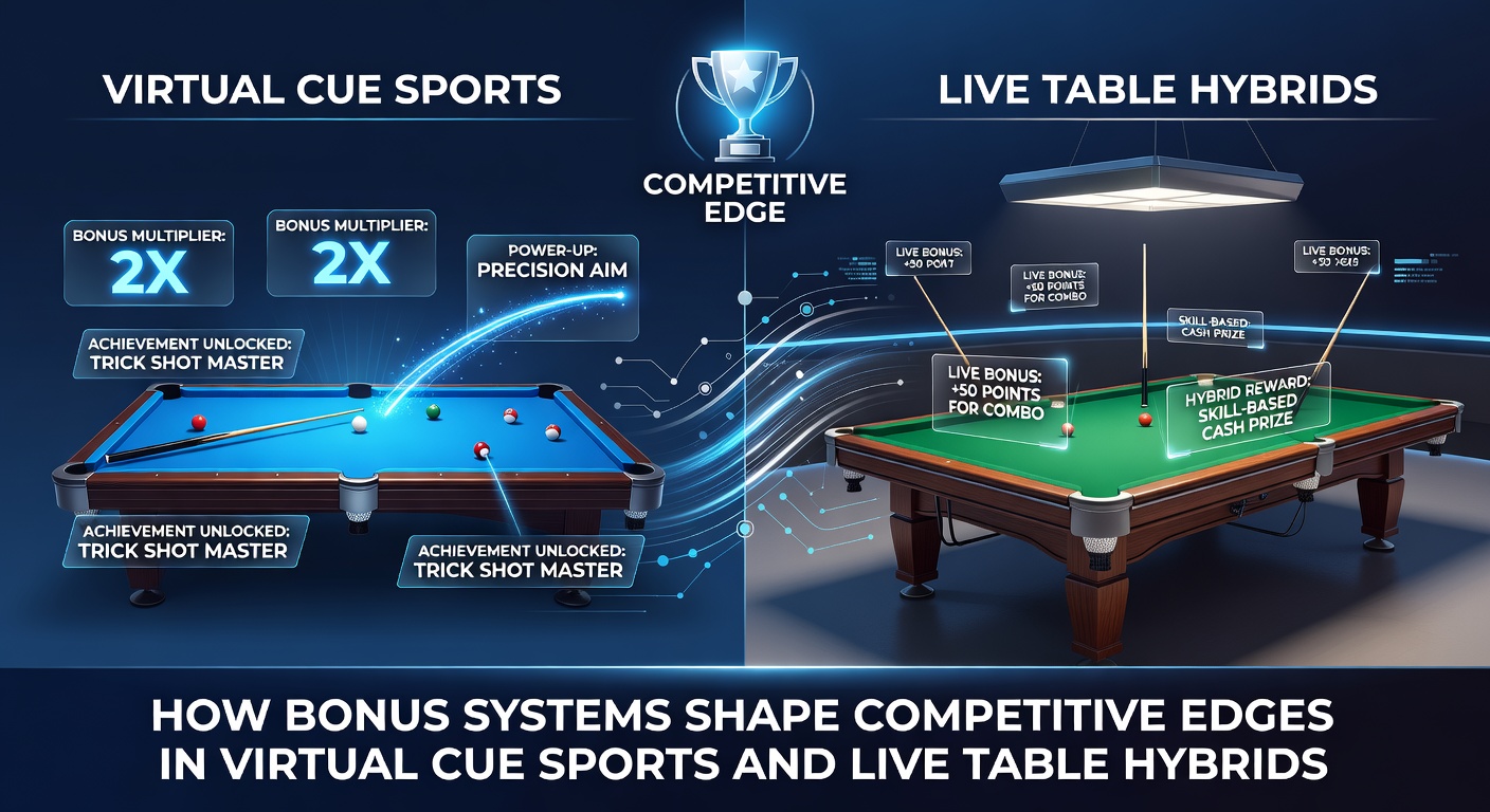 Live-Tisch-Hybride mit virtuellen Bonus-Overlays und Spielern an hybriden Billardtischen