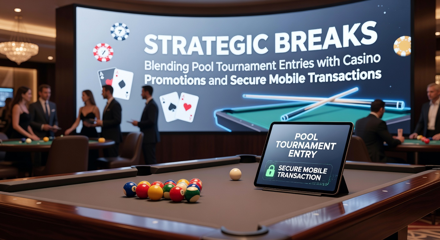 Spieler am Pooltisch mit Smartphone in der Hand, symbolisiert Pausen mit mobilen Casino-Aktionen